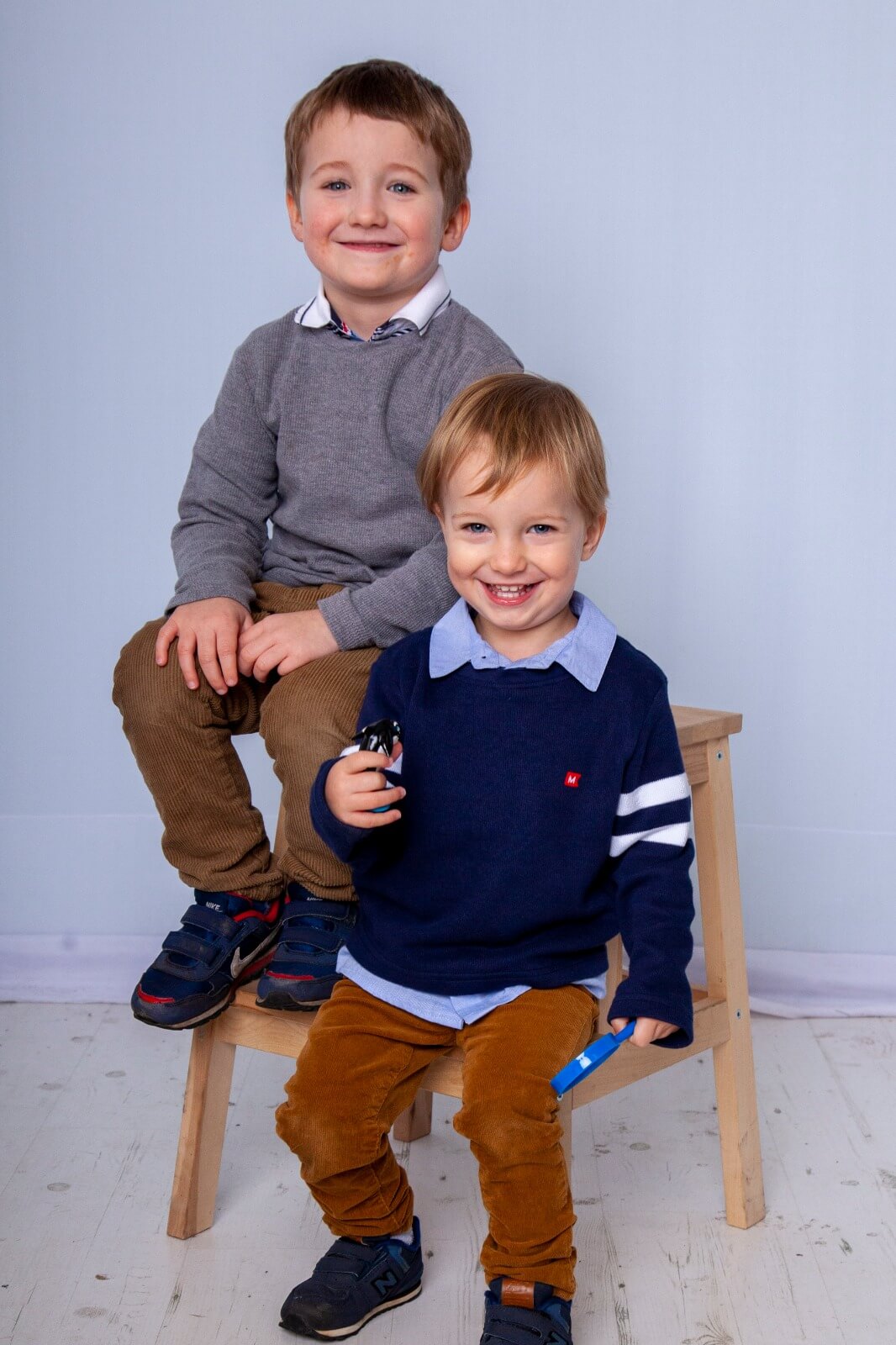 two children in our studio