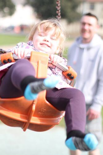 A child on a swing